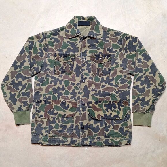 Vintage Ben Lee Calls Made in USA Camo Hunting Field Coat Jacket - Size Small - Picture 1 of 11